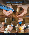 Mini Cordless Rotary Tool 5 Speed Rechargeable Heavy Lifter With 129 Rugged Accessories For Carving Grinding Sanding And Custom Projects Zero Fuss Lightweight Kit With Fast Type C Charge in use for sanding wood.