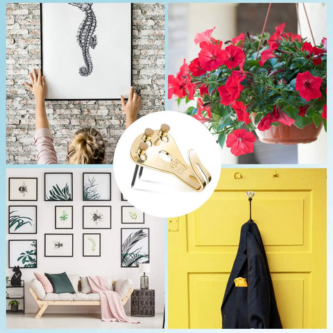 Solid As A Rock 10 Piece Heavy Duty Picture Hangers And Frame Hooks Supporting Up To 100 Pounds for easy wall mounting.