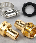 Top Rated 5/8 Inch Garden Hose Repair Kit With Stainless Steel Clamps And Aluminum Male Female Connectors For Sprinkler Water Hose End Fixing Essentials You Need, shown with clamps and connectors
