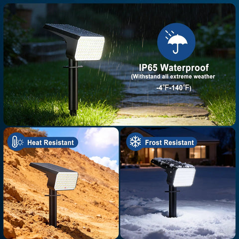 12 Pack Crisp Solar Spot Lights Outdoor Rock Solid Ip65 Waterproof Featuring 90 Led Chips And Four Adaptive Modes Perfect For Illuminating Yard Garden Walkways Or Trees With Dang Bright Auto On Off Cool White Glow