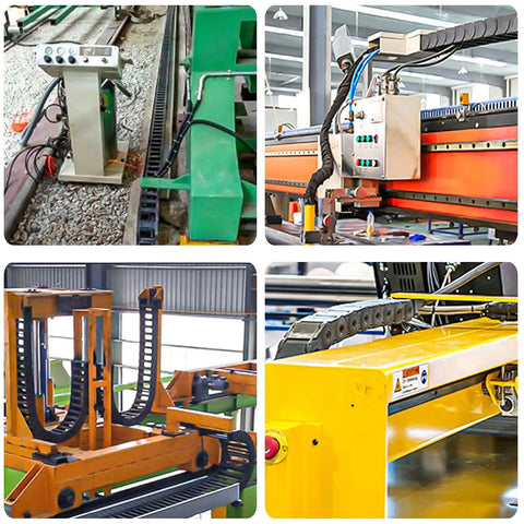 Industrial machinery with Drag Chain Cable Carrier Open Type 39.4 Inch R28 for CNC router and automation equipment installation