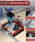 Dust Collection Router Sled Kit For Slab Flattening With 20mm Rails And SBR20UU SCS20UU Slides in use on wooden slab.