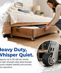 Heavy Duty Vertical Track Roller Wheels With Soft Rubber Coating, Fixes Drooping Barn Doors Fast, Silent Rolling Low Profile Casters For Sliding Panels Drawers And Heavy Furniture Sets, cabinet drawer in use.