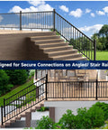 Heavy Duty Aluminum Railing Brackets 4 Pack With Stair Foot For Angled Decks And Porches on outdoor stair and deck railings.