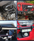Four Pack Aluminum Mounting Bracket Kit For LED Off Road Light Bars Fits 1 Inch To 2 Inch Tubes Tube Clamp For Roof Roll Cage Holder Black Two Year Warranty installed on red and black vehicles.