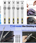All In One 262 PC 3D Printer Tool Set with steel file set and model finishing tools, including cutters and knife for precision crafting.