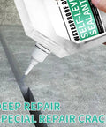 Tough As Nails Waterproof Self Leveling Sealant For Deep Crack Repair And Patching Rapid Set High Elasticity Concrete Filler being applied to a concrete crack.