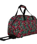 Lightweight Carry On Luggage With Two Rolling Wheels Leopard Rose Pattern 22 Inch Duffel for weekender travel