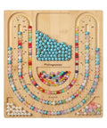 Bamboo Bead Board for Jewelry Making With 3 U Shaped Grooves And 4 Storage Slots For Necklace And Bracelet Beading DIY Jewelry Crafting Gear Supplies Kit, displaying beads organized in grooves and slots.