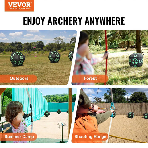 15x15 All-Side Archery Target Block Portable Crossbow Practice Target with carry handle used in outdoor settings, forest, and camp.