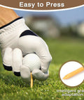 Golfer placing ball on Natural Bamboo Golf Tees 200 Pack With 2-3/4 Inch And 3-1/4 Inch Sizes Available Reduce Friction And Side Spin