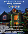 164 Ft 500 LED RGB Color Changing String Lights With Remote Dimmable Indoor Outdoor Fairy Lights on house and tree.
