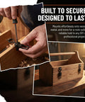 Person using Tough As Nails Heavy Duty Toggle Latch Clamps Pack Of 12 Model 4001 with adjustable latch on a wooden toolbox.
