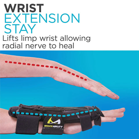 Radial Nerve Palsy Splint For Wrist Drop Relief showing wrist extension support with comfortable foam padding.
