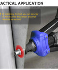 Solid 50 Pack 3/8 304 Stainless Steel Rivet Nuts shown being secured with a tool for auto repair and metal assembly.
