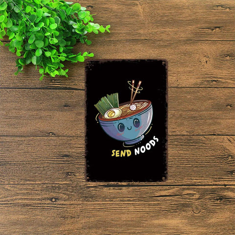 Funny Vintage Metal Sign Ramen Noods Tin Wall Art 8x12 Inches For Home Room Garage Office Decor Noodle Lover Gift