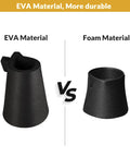 Kick Those Painful Toe Bumps To The Curb With Hella Padded Eva Bed Frame Leg Covers And Tough Toe Savers That Stop Foot Bruises While You Chill All Night Four Pack comparison of EVA and foam material leg covers.