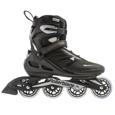 Zetrablade Inline Skates For Men Starter Fitness Skates With High Cuff Support Durable Shell Black And Silver side view