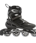 Zetrablade Inline Skates For Adults Unisex Black Silver Size 40 And A Half Easy Kickoff For Beginners With High Cuff Support