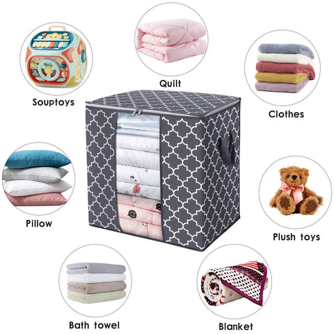 Heavy Duty Storage Bags 3 Pack 100 Liter Clothes Organizers With Clear Windows Breathable Waterproof Fabric Units Keep Rooms Super Clean And Totally Legit Zero Fuss Home Organization That Is A Straight Up Game Changer For Modern Living
