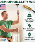 Fairmo 98.5 Ft Fish Tape With Extra Adapters Heavy Duty Pet Fiber Wire Puller Tool Kit For Electricians using cable in ceiling.