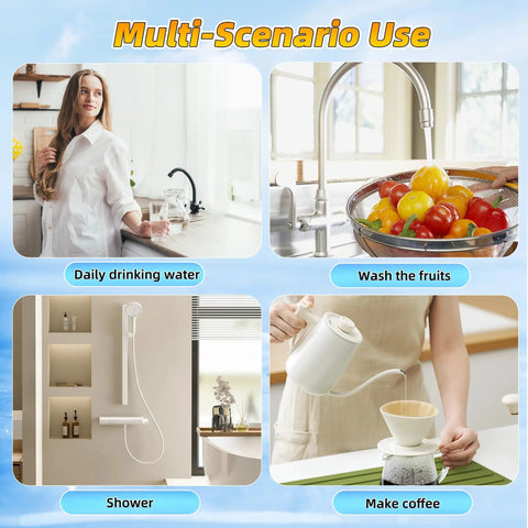 Four scenarios using 100G RO Booster Pump Kit For Home Use With High And Low Pressure Switches Quarter Inch Inlet Two Meter Water Tubing 304 Stainless Steel Build Cranks Up Your Household Reverse Osmosis System Water Pressure By Sixty Five Percent For Better Filtration