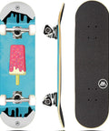 Ice Cream Themed Girls Skateboard With 7 Ply Maple Deck Double Kicktail 27.5 Inch Deck 7.75 Inch Width Smooth 51mm 95A Wheels