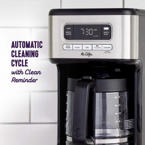 14 Cup Programmable Coffee Maker In Stainless Steel With 1 To 4 Cup Small Batch Setting And Grab A Cup Auto Pause