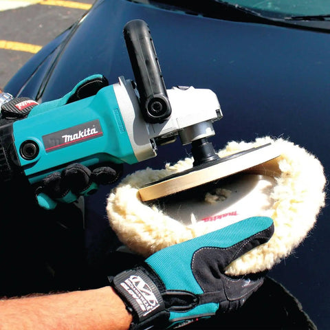 7 Inch Polisher With 10 Amp Motor And 3200 RPM Variable Speed Dial For Custom Finishes polishing a car surface