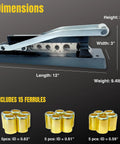 Heavy Duty Ferrule Crimping Tool And Air Hose Repair Kit for Three Eighths, Five Sixteenths, Quarter Inch ID Hoses with 15 Ferrules