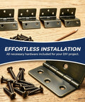 Four Pack Half Surface Hinges 270 Degree Tri Fold Retro Iron Cabinet Hinges Bronze Finish for DIY Installation