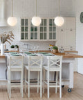Modern kitchen with Dope White And Brass Modern Globe LED Pendant Light For Kitchen Island Industrial Hanging Ceiling Lamp