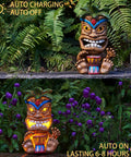 Solar Powered Tiki Statue Light For Garden, Patio, And Backyard Decor, Waterproof Outdoor Tiki Bar Totem Pole Figurine in garden