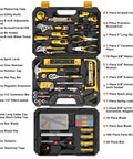 328 Piece Tool Kit For Home And Auto Hand Repair Tool Set In A Sturdy Toolbox With Drawer, open showing various hand tools.