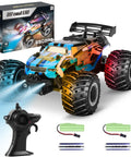 All Terrain 2.4GHz RC Monster Truck With LED Body Lights 20 Kmh Speed Dual Rechargeable Batteries Off Road Toy Car