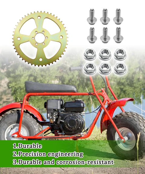 60T 6 Hole Sprocket For 420 Chain Heavy Duty Rear Gear Fits 40 And 41 Chain Sizes For Mini Bikes Includes Six Mounting Screws