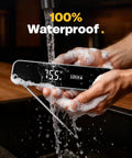0.3 Second Instant Read Digital Meat Thermometer With Ultra Precision, Waterproof Food Thermometer shown under running water