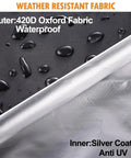 Heavy Duty Waterproof Patio Umbrella Cover 13 To 15 Ft Double Sided 70 Inch 420D Oxford UV Resistant Fabric Detail