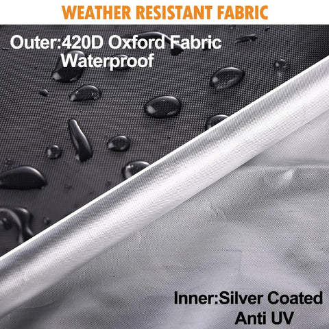 Heavy Duty Waterproof Patio Umbrella Cover 13 To 15 Ft Double Sided 70 Inch 420D Oxford UV Resistant Fabric Detail