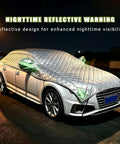 Full Send Hail Protector Car Cover For Tesla Cybertruck 2024 Through 2026 heavy duty padded cover with reflective design at night.