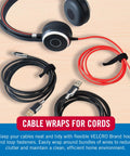 Cords neatly organized with 100 Pack 6 Inch Reusable Cable Ties For Electronics And Desk Organization Black A Handy Gift For Tech Dudes Who Crave Tidy Cords And Quick Cable Management