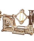 Tachometer Model Kit For Adults, Hands On Wooden STEM Puzzle side view with gears and components visible