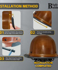 Black Brim Edge Protector Strip For Hard Hats, Pro Grade Hard Hat Accessory, installation steps for 37.4 inch brim cover