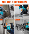 Berserker 17pc SDS-Plus drill bit and chisel set, teal housing, carbide-tipped, for brick, tile, concrete, masonry