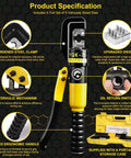 Hydraulic Crimping Tool And Cable Cutter Kit 10 Ton Crimper For 12 AWG To 2/0 Copper And Aluminum Wires with storage case and dies