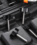 4 Pcs 1/4-20 x 1-1/4 Inch Thumb Screws With Black Wing Knob Stainless Steel Thread And Aluminum Knob on industrial surface