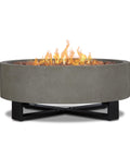 Contemporary Propane Fire Bowl 40x40 Inch Round Glacier Gray Finish No Fuss Weather Resistant Outdoor Fire Pit With 50000 BTU in action