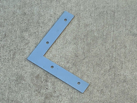 5 Inch Hot Dipped Galvanized Steel L Bracket Corner Brace Heavy Duty 90 Degree Mending Plate on concrete surface.