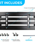 Dead Simple Front Bumper License Plate Bracket For Hyundai And Kia 2000 Through 2026 with screws and wrench kit.