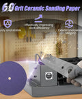 Grinding sparks from 30 Pack 7 Inch Sanding Discs For Lawn Mower Blade Sharpener High Performance 7 By 5 Eighths Inch